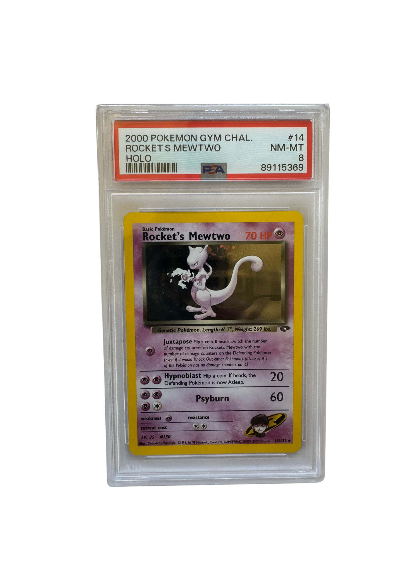 2000 Gym Challenge Rocket's Mewtwo-holo (EN) - PSA 8