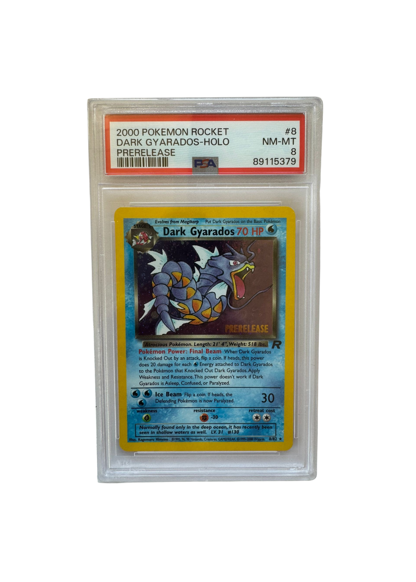 2000 Rocket Dark Gyarados-Holo (EN) - PSA 8