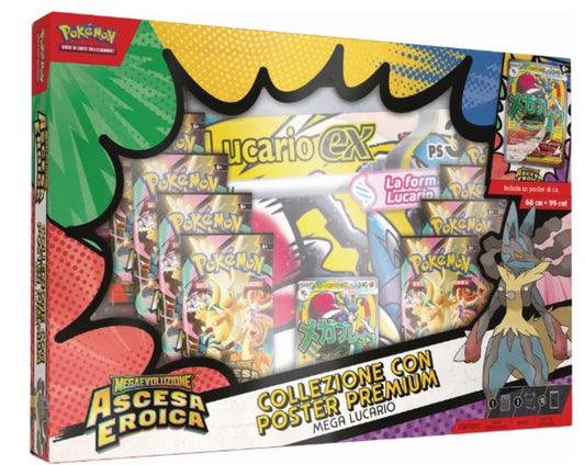 Pokémon Collezione Premium con Poster di Mega Lucario-ex e Mega Gardevoir-ex